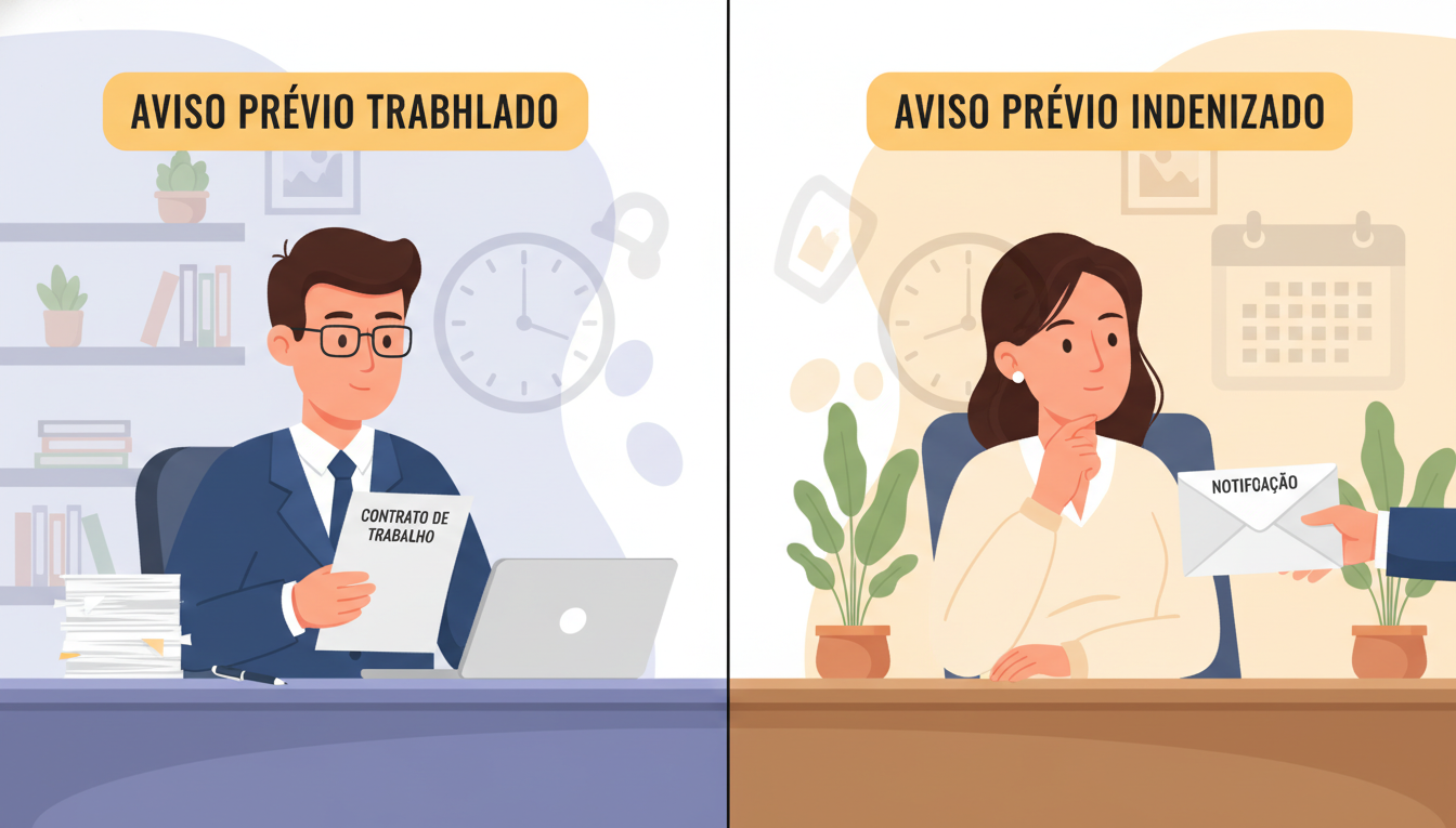 aviso prévio trabalhado ou indenizado